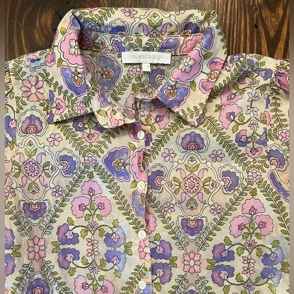 OLIVACEOUS Freya Floral Collared Tiered Dress in Lavender Multi Floral - Picture 9 of 12